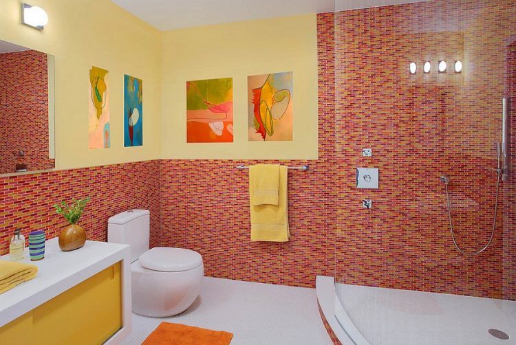 red-and-yellow-tile-design-in-bathroom