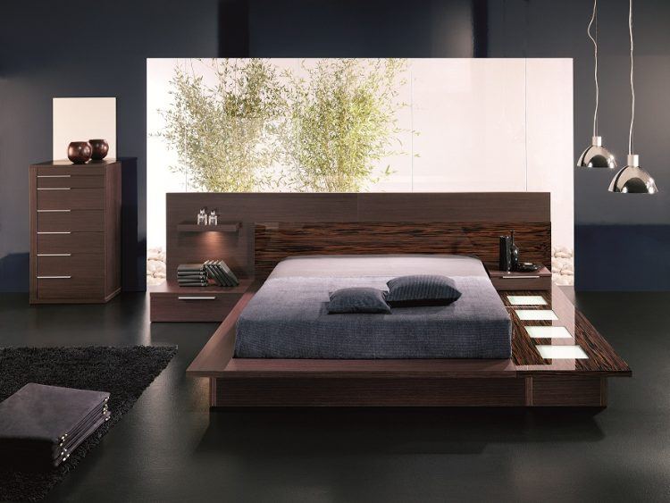 modern platform queen bed