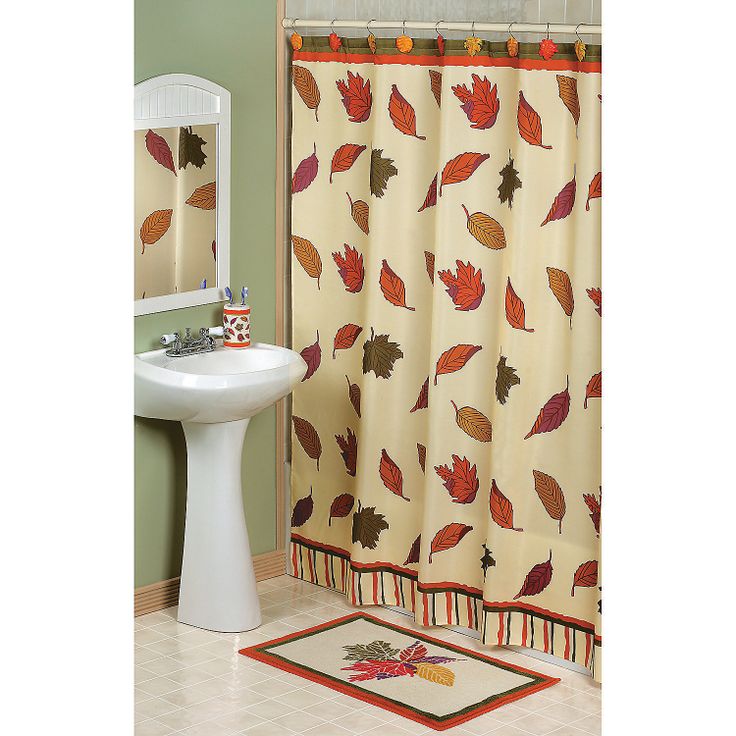 shower curtain with fall leaves 