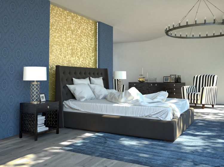 Sleek Blue Bedroom