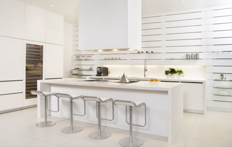 modern kitchen with island seating