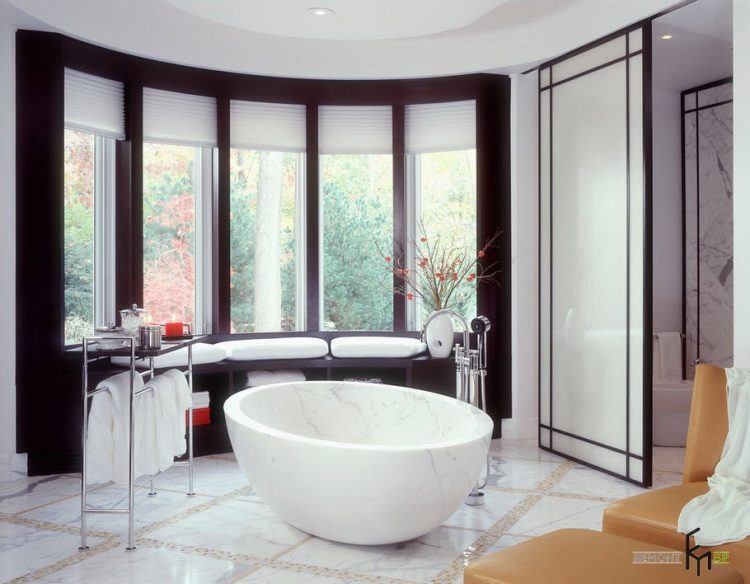 lavish bathroom with tile floor