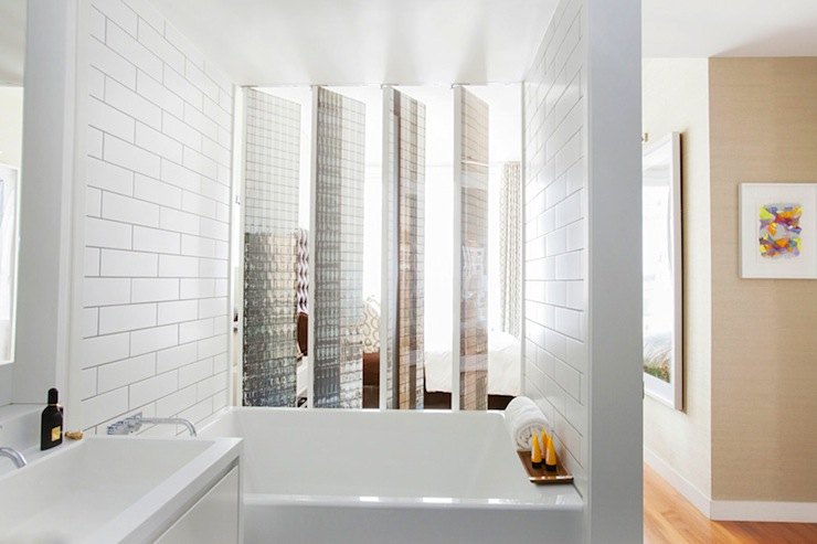 modern bathroom with tub