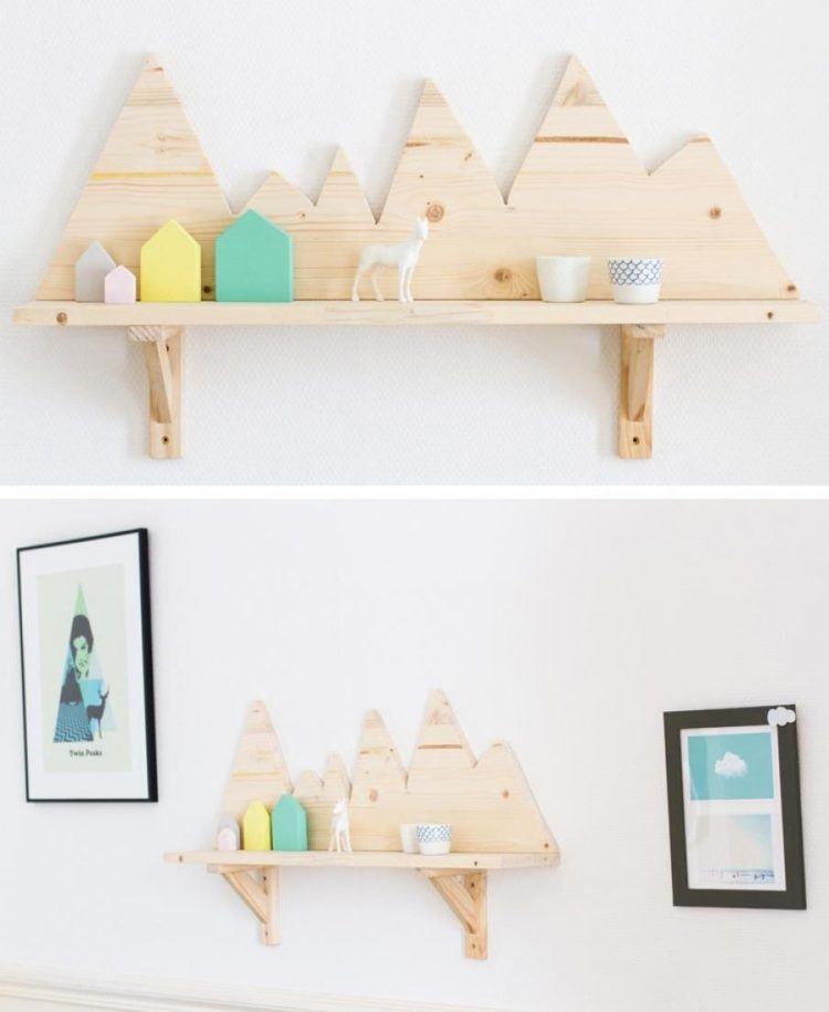 interesting wooden shelving with creative design