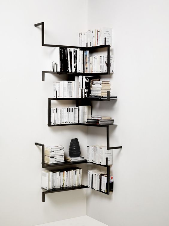 black shelving made of pipes