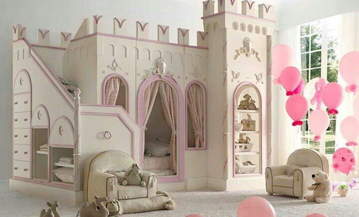 bedroom with castle theme