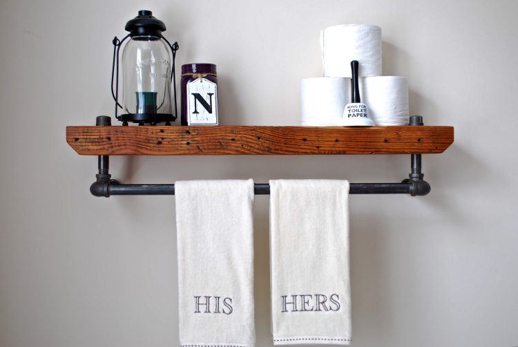 brown wooden his and hers shelving