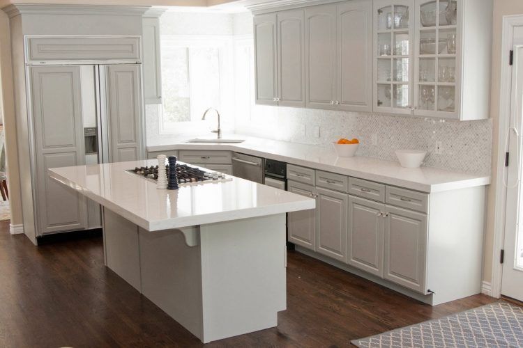 modern kitchen with white cabinets 