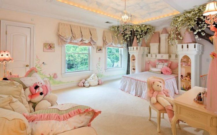 castle princess bed with pink theme