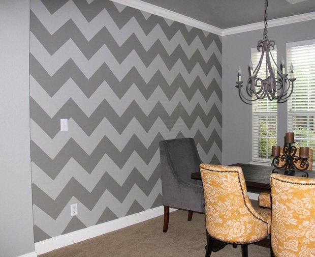 accent wall with design