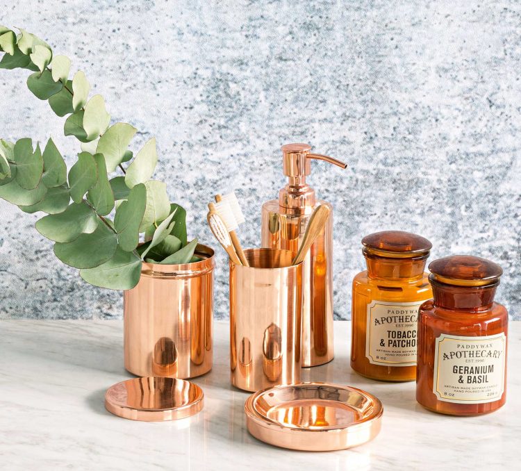 copper bathroom accessories