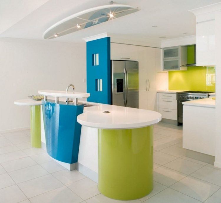 blue and green kitchen design