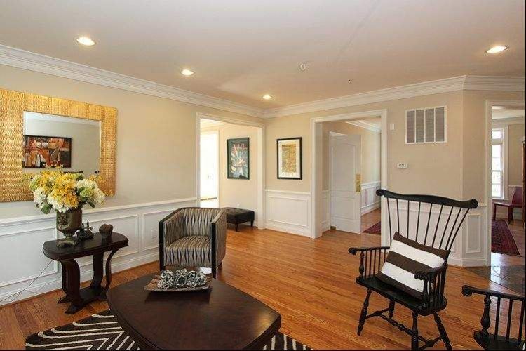 living room with hardwood flooring