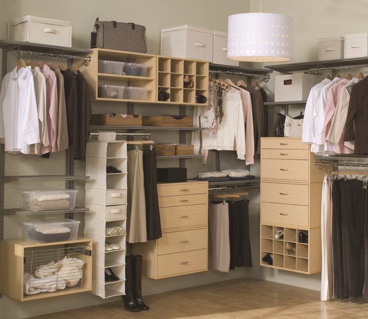 closet with floating storage space