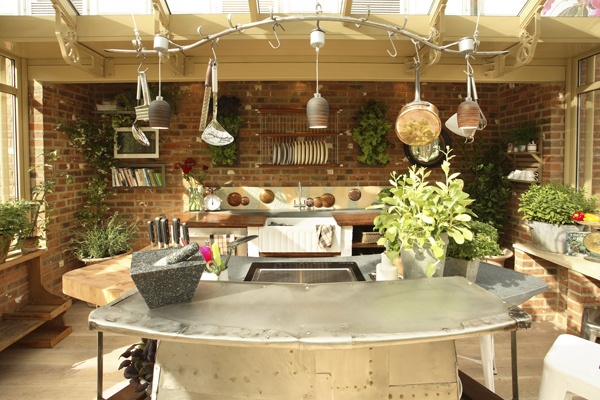 cool garden kitchen set up