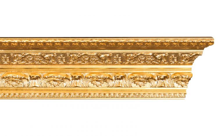 gold ornate crown molding design