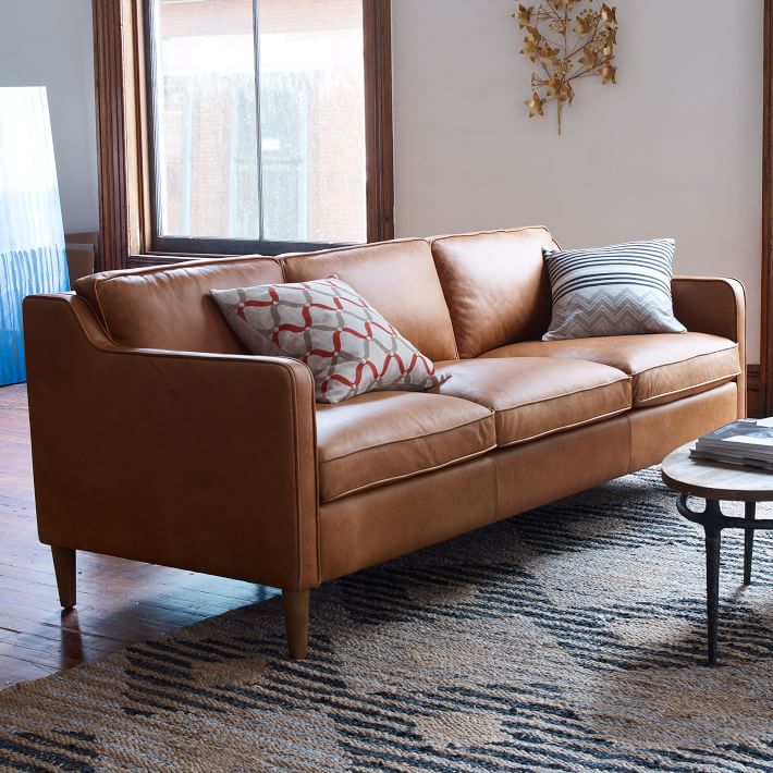 light brown leather couch