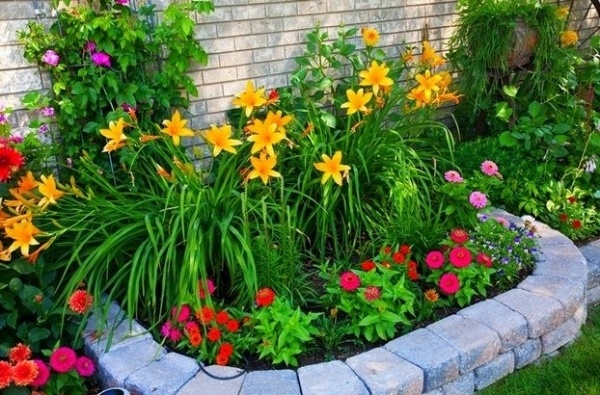 small flower bed at home