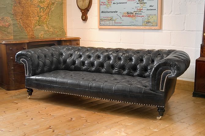 lavish black leather couch