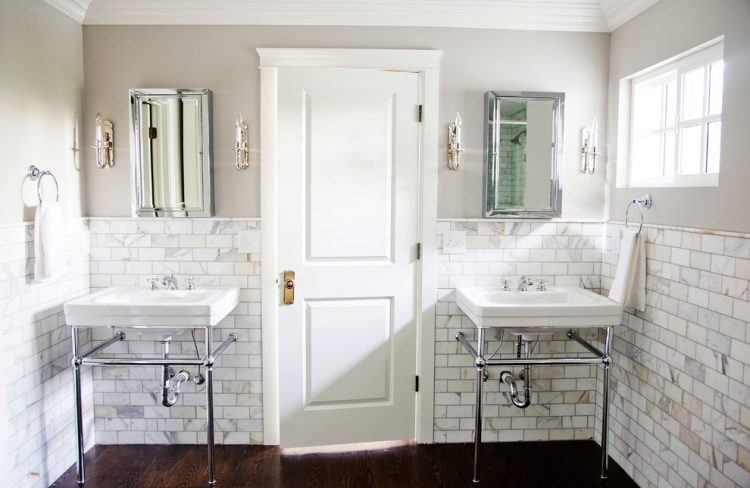 marble bathroom subway tile