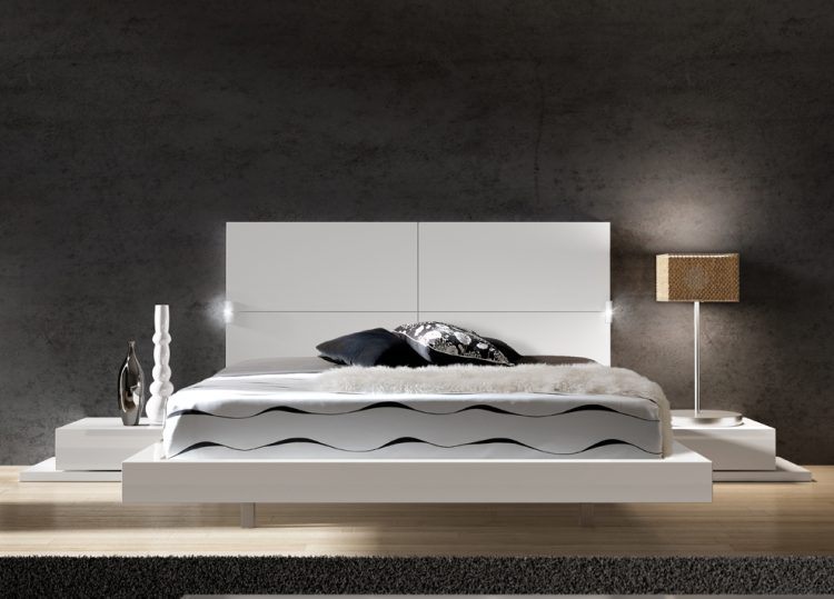 contemporary bed with lights