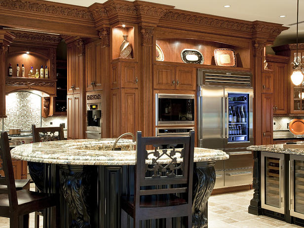 modern kitchen with decorative crown molding