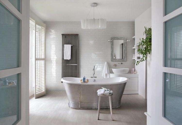 pretty bathroom with freestanding tub