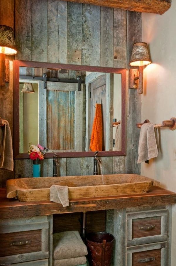 simple rustic bathroom design