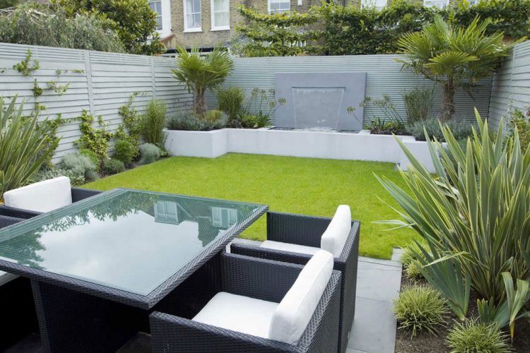 small backyard with sitting area