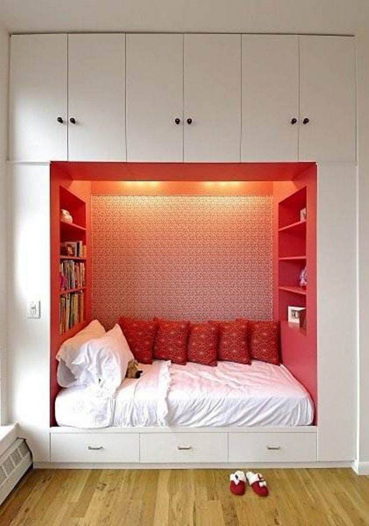 small bedroom with alcove