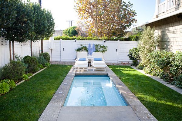 small backyard with swimming pool