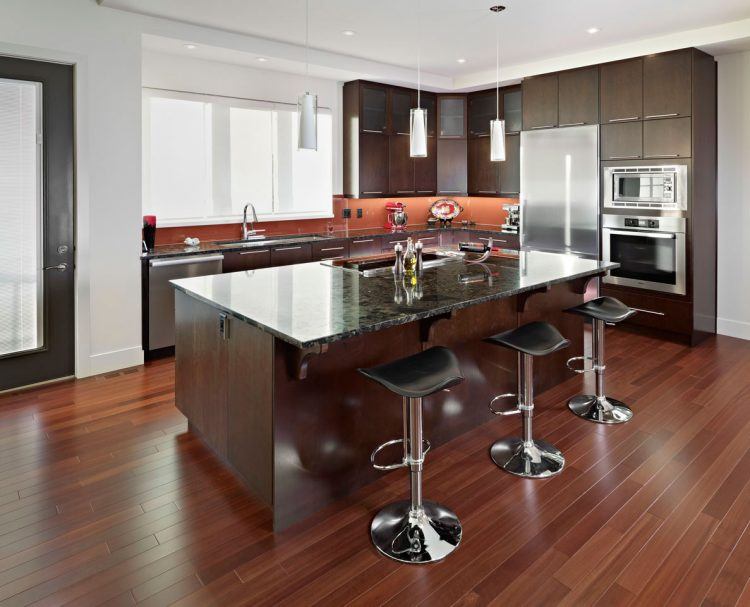 stunning kitchen with mahogany island