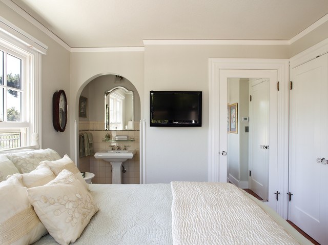 traditional bedroom with light colors