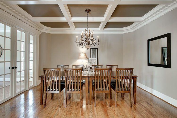 traditional dining room with french doors