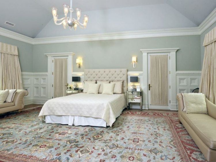 Traditional Master Bedroom With Crown Molding Amp Louvered Door is also a kind of Wainscoting Headboard