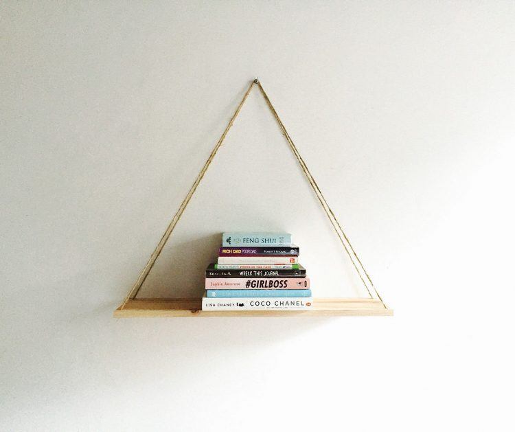 floating triangle book shelf