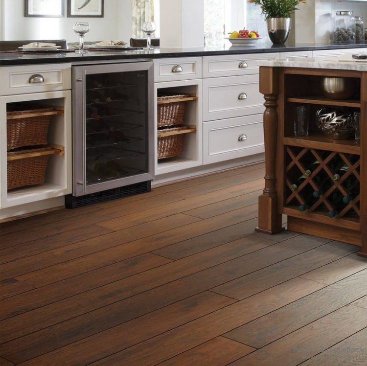 kitchen with laminate flooring