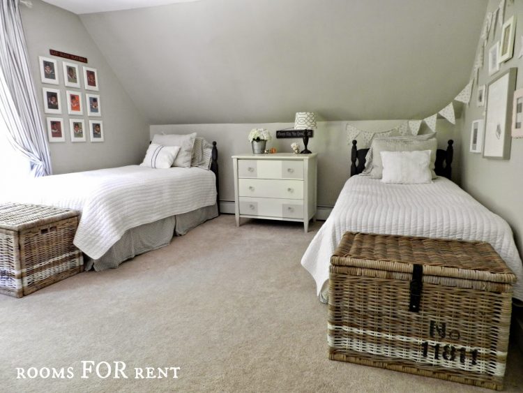 gender neutral room with two beds