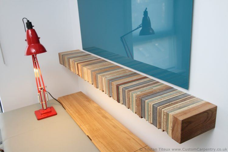 milo floating wooden shelving