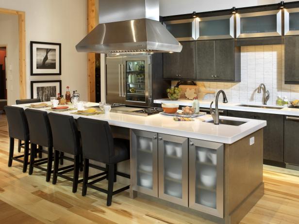 kitchen island with wine storage