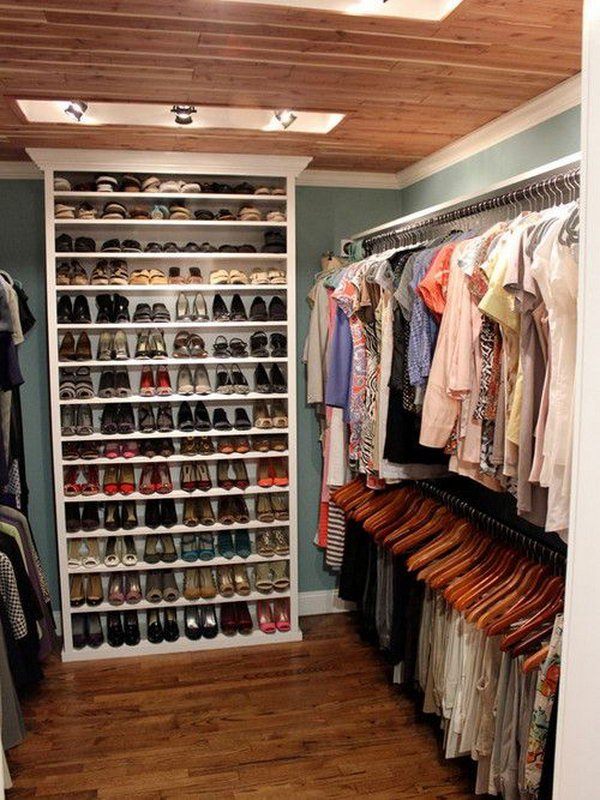 large closet shoe rack for organization