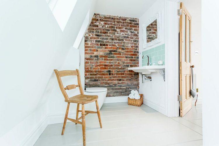 feature brick wall made from old chimney