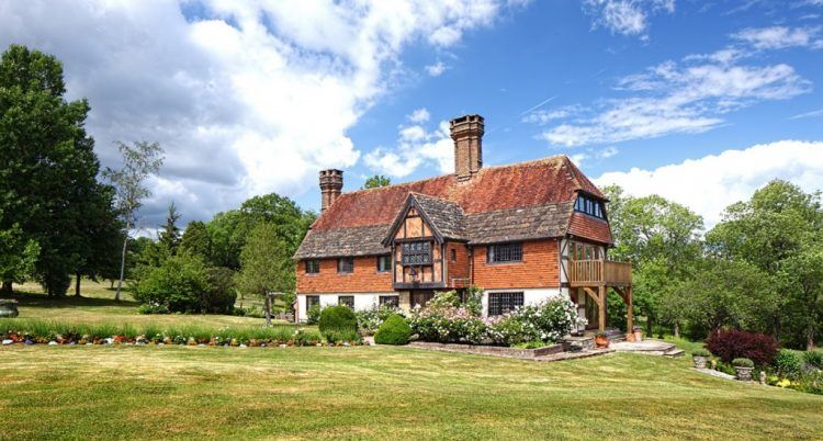 large country home in field