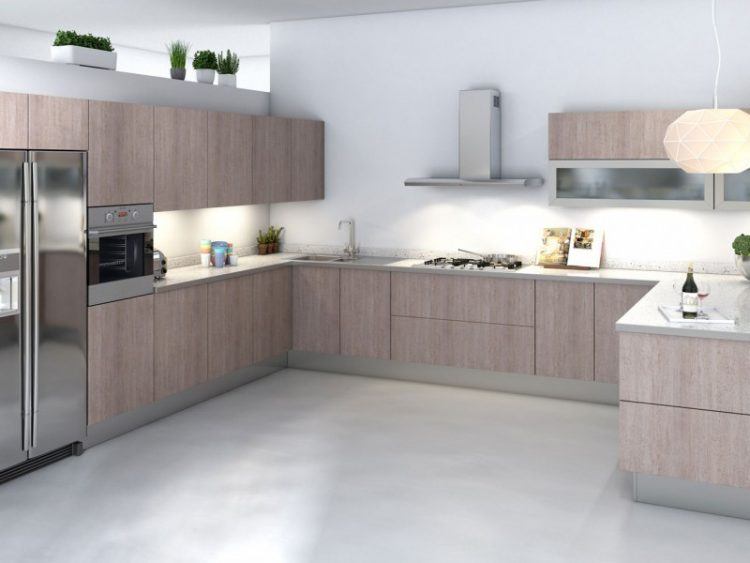 modern kitchen with light color