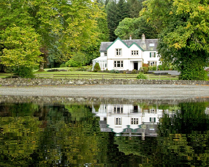 country home on lake