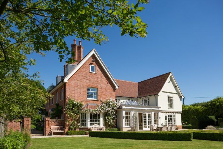 brick and wood british country home