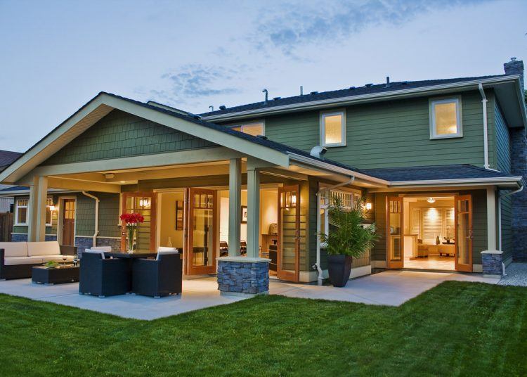 beautiful house with concrete patio