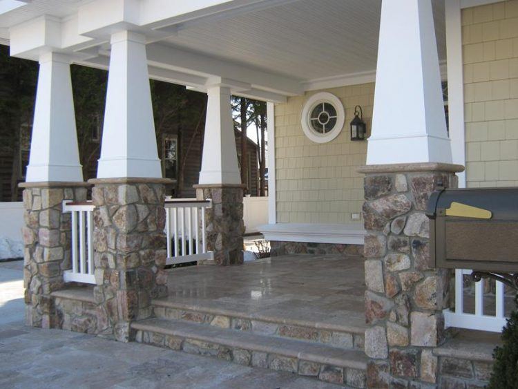 beautiful large porch made of stone