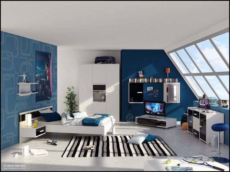 boys bedroom with large window