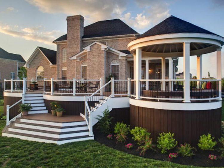 white and brown wooden backyard deck